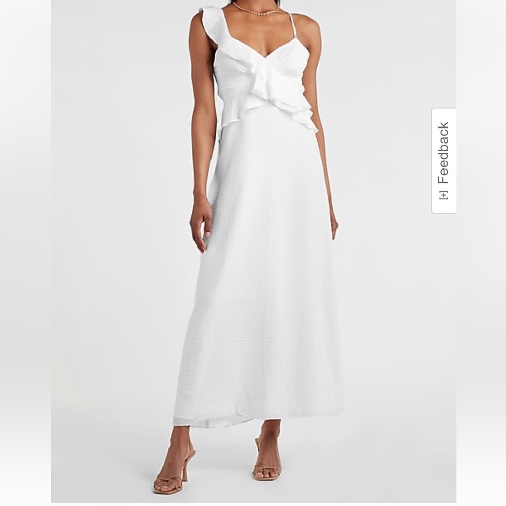 NWT Express Asymmetrical Ruffle Maxi Dress